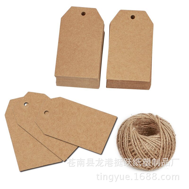 Amazon's Popular T-head Kraft Paper Blank Tag Blank Writeable Label Message Baking Gift Packaging