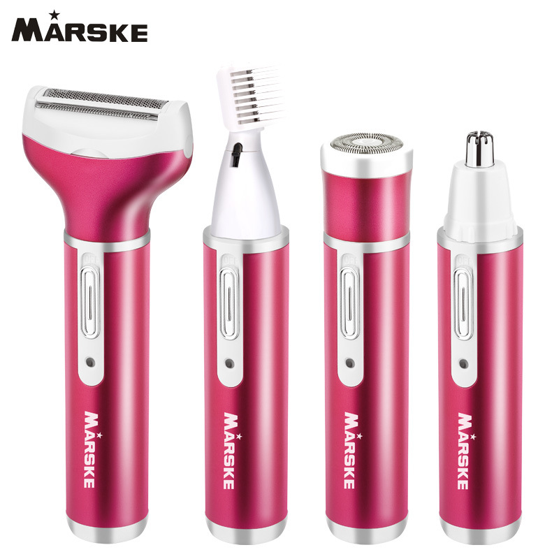 Transfronterizo de las mujeres eléctricas de la ceja y la nariz pelo cuatro en un instrumento de eliminación de pelo de la parte privada raspador de lavado multi-cabeza USB