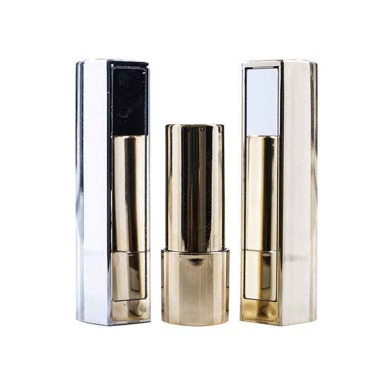 圆管金色口红管 口红管包材方形平口12.1mm口红空管包材带镜片