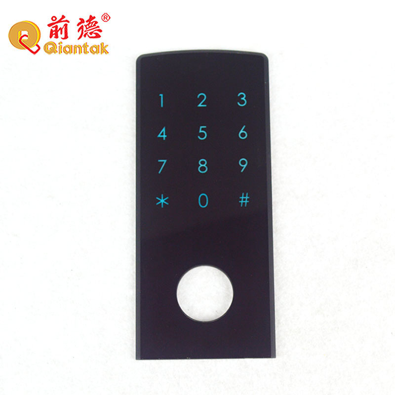 厂家供应亚克力智能锁面板 密码锁镜片 触控面板丝印防伪带胶