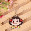 Cartoon doll PVC, silica gel keychain from soft rubber, transport, school bag, backpack accessory