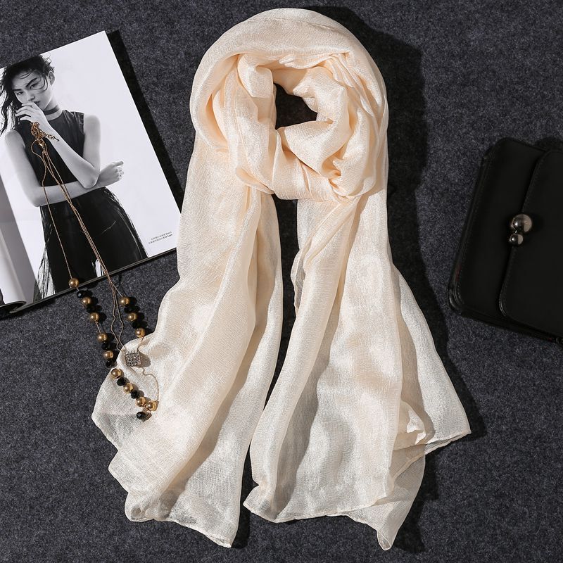 Korean Style New Dutch Linen Scarf for Women, Solid Color Cotton and Linen Silk Scarf, Versatile Shawl, Sun Protection Beach Scarf, Pearlescent Luster Korean Style New Dutch Linen Scarf for Women, Solid Color Cotton and Linen Silk Scarf, Versatile Shawl, Sun Protection Beach Scarf, Pearlescent Luster