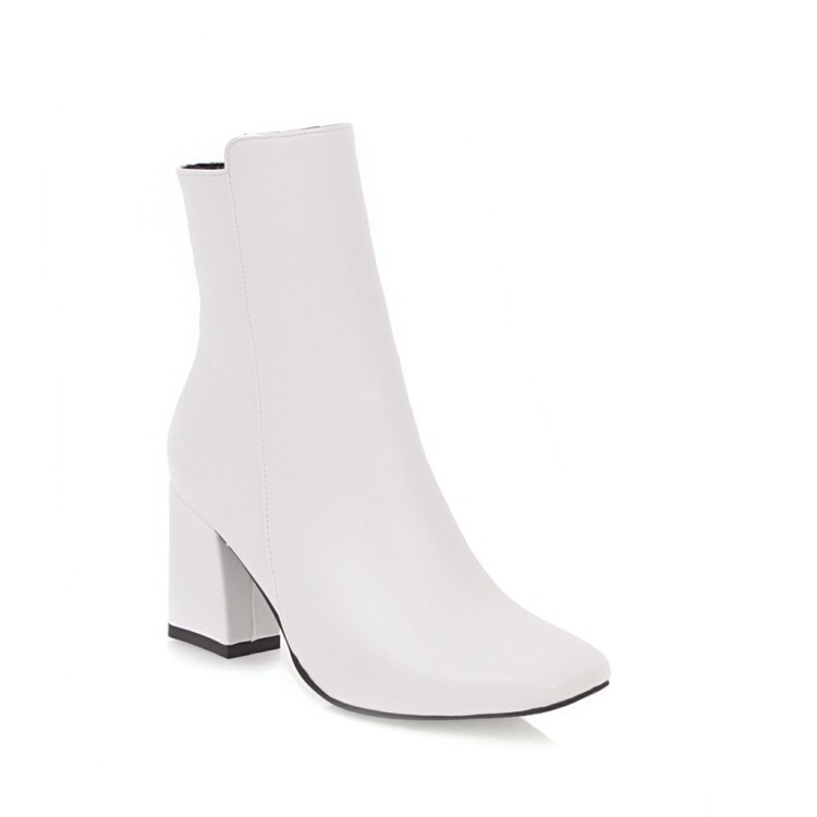 Autumn and Winter New Foreign Trade Short Boots Women's Boots Thick Heel Square Toe Low Barrel Simple All-match Size Size Leather Boots Trendy 902 Autumn and Winter New Foreign Trade Short Boots Women's Boots Thick Heel Square Toe Low Barrel Simple All-match Size Size Leather Boots Trendy 902