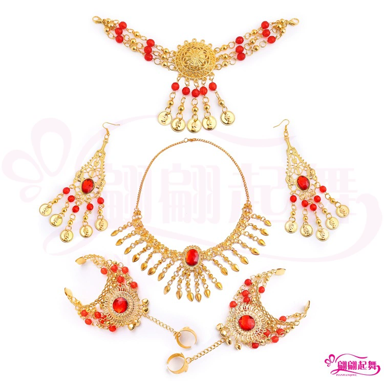 Новые аксессуары для индийских танцев танец живота одиночное бриллиантовое ожерелье брови висячие серьги с цепочкой на голову браслет с подсолнухом