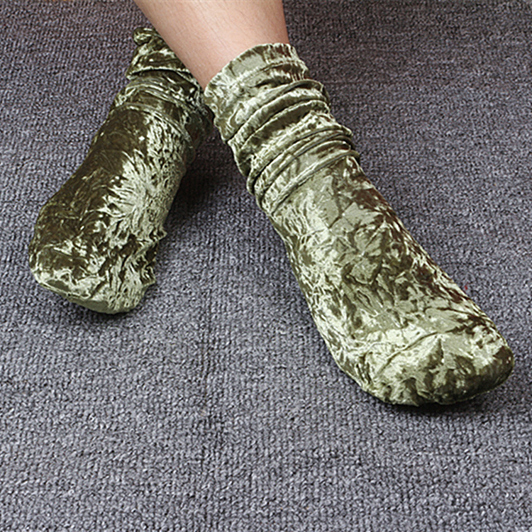 Piled socks velvet gold velvet stockings boots socks autumn and winter New Adult solid color socks ladies silver silk bright stockings