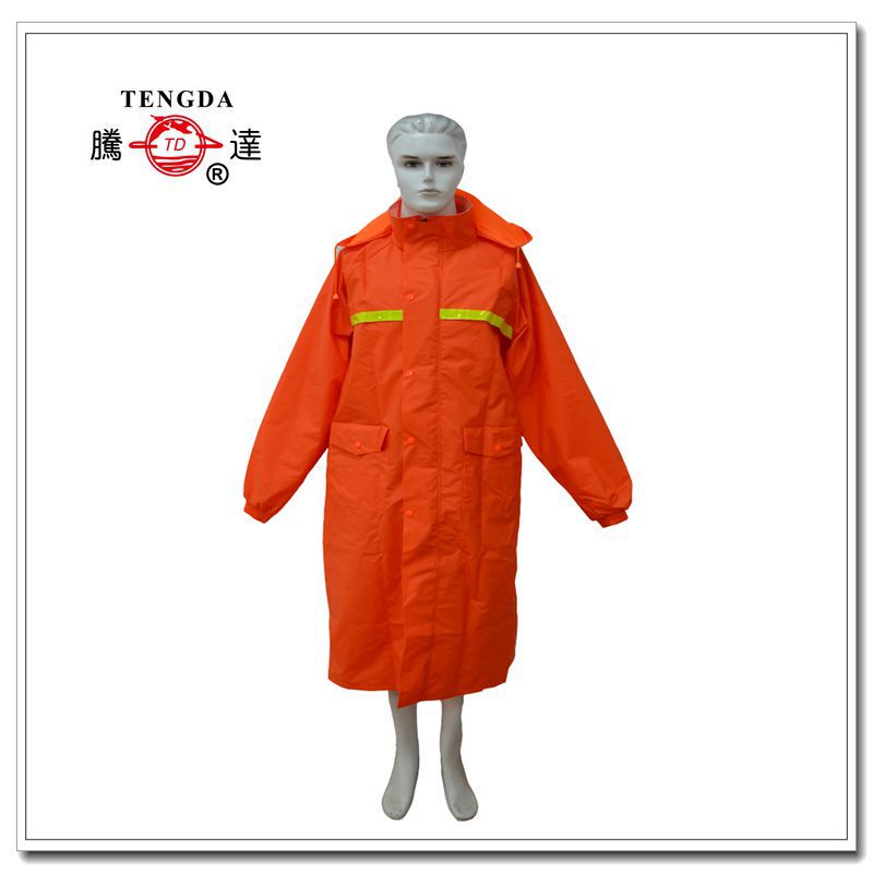 Sanitation Long Glue Long Windbreaker Raincoat Night Reflective High Frequency Machine Welding Process Orange Strong Glue pvc Poncho
