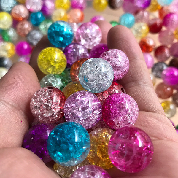 Two-color acrylic transparent round beads