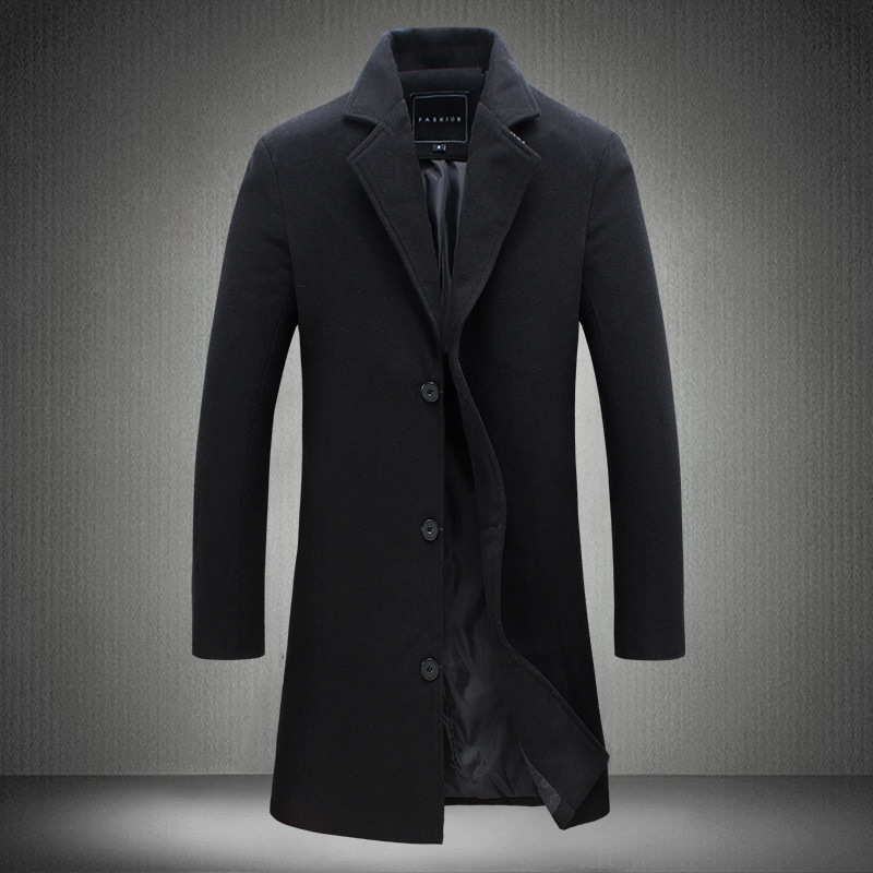 Transfronterizo 2023 Comercio exterior popular de color sólido largo abrigo de un solo pecho de lana más tamaño de estilo casual abrigo AliExpress