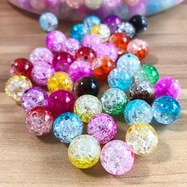Two-color acrylic transparent round beads