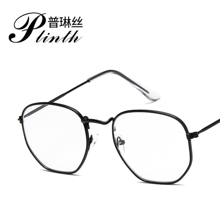 2017 Retro Metal Small Square Glasses Frame 3548 Artistic Harajuku Polygonal Frame Mirror Trendy Flat Mirror