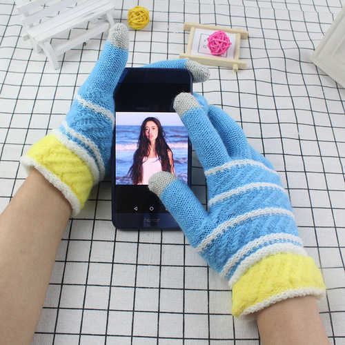 【Clearance】Winter Warmth Korean Style Knitted Gloves for Women with Touch Screen Fleece Lining