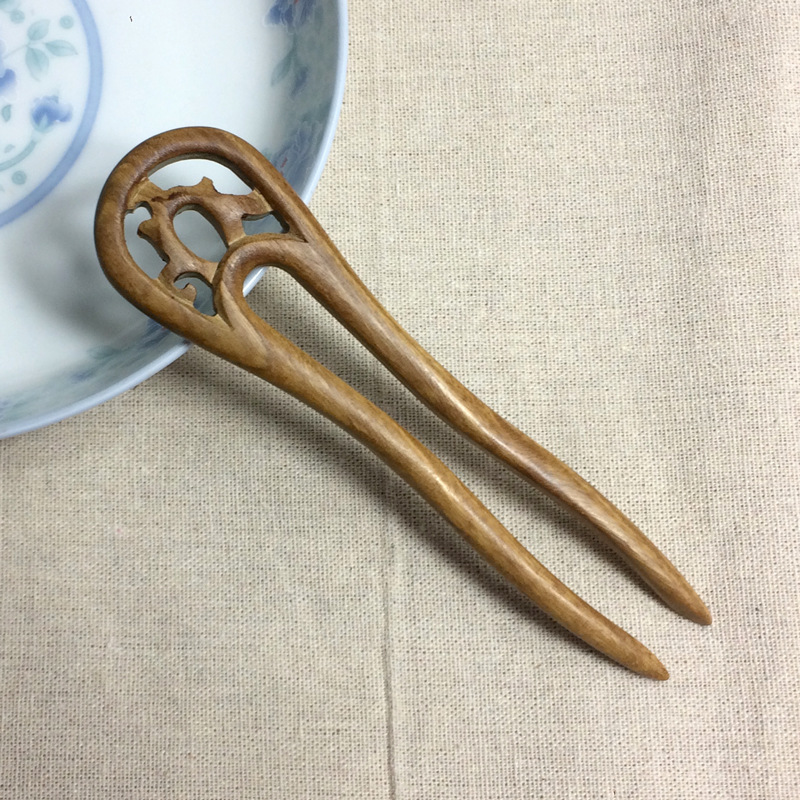 古典的なフリンジのかんざしの時代の装飾の髪飾りの花嫁の足取りのかんざしの古風な復古的なu形の黒檀の木のかんざしの木のかんざし