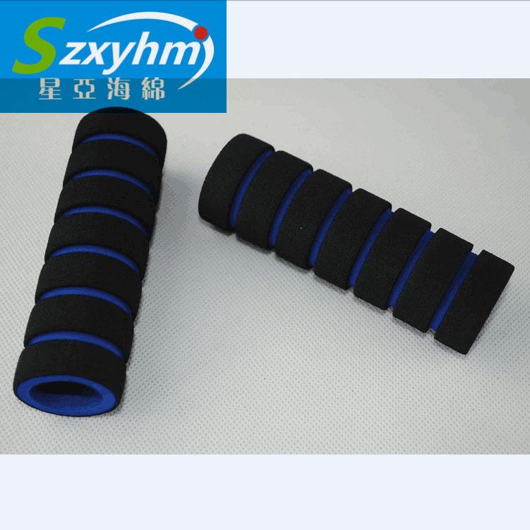 晶黑男六条凹槽手把套防脱落海绵NBR橡胶管大小直径 桌椅防滑磨砂