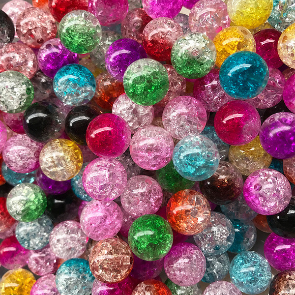 Two-color acrylic transparent round beads
