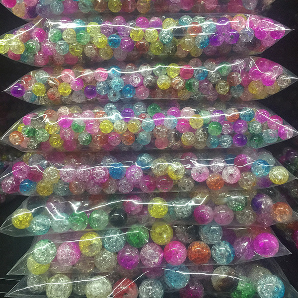 Two-color acrylic transparent round beads