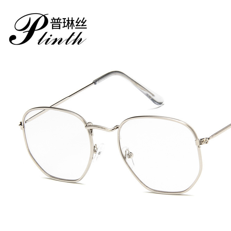 2017 Retro Metal Small Square Glasses Frame 3548 Artistic Harajuku Polygonal Frame Mirror Trendy Flat Mirror