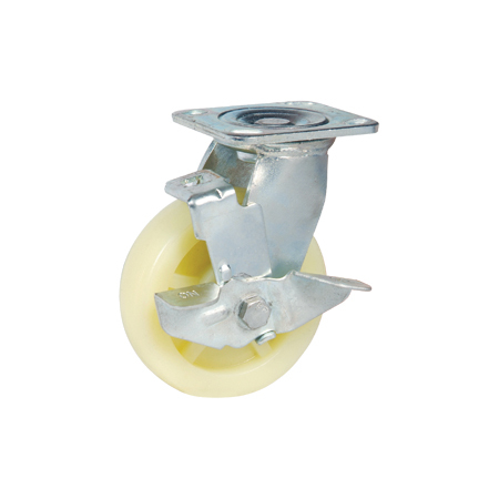 拖车轮子工业万向脚轮 机电设备尼龙脚轮 4寸5寸6寸8寸带刹车脚轮