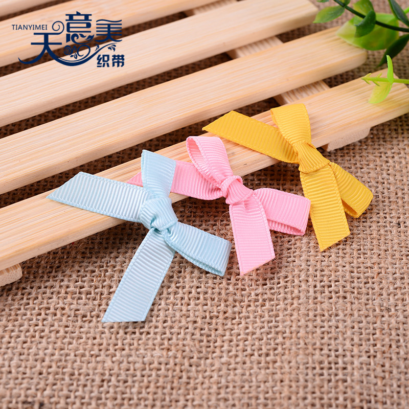 1cm costilla cinta arco DIY accesorios hechos a mano ropa de arco hilo decorativo Cinta pequeña flor
