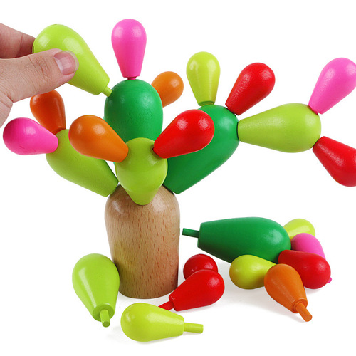 Wooden hands-on cactus cactus disassembly building blocks children's educational multi-functional disassembly and assembly toys
