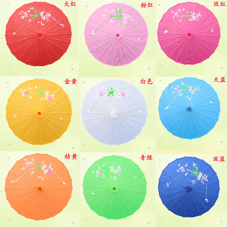 Directly Supplied from the Manufacturer, Cross-Border Hot-Selling Silk Cloth Sunshade Umbrellas, Classical Dance Show Umbrellas, Craft Bamboo Umbrellas, Ceiling Decoration Umbrellas