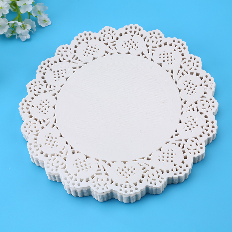 Guangmei papel inferior de flores papel absorbente de aceite cocina comida frita pastel especial para hornear papel de pizza papel almohadilla papel de encaje redondo