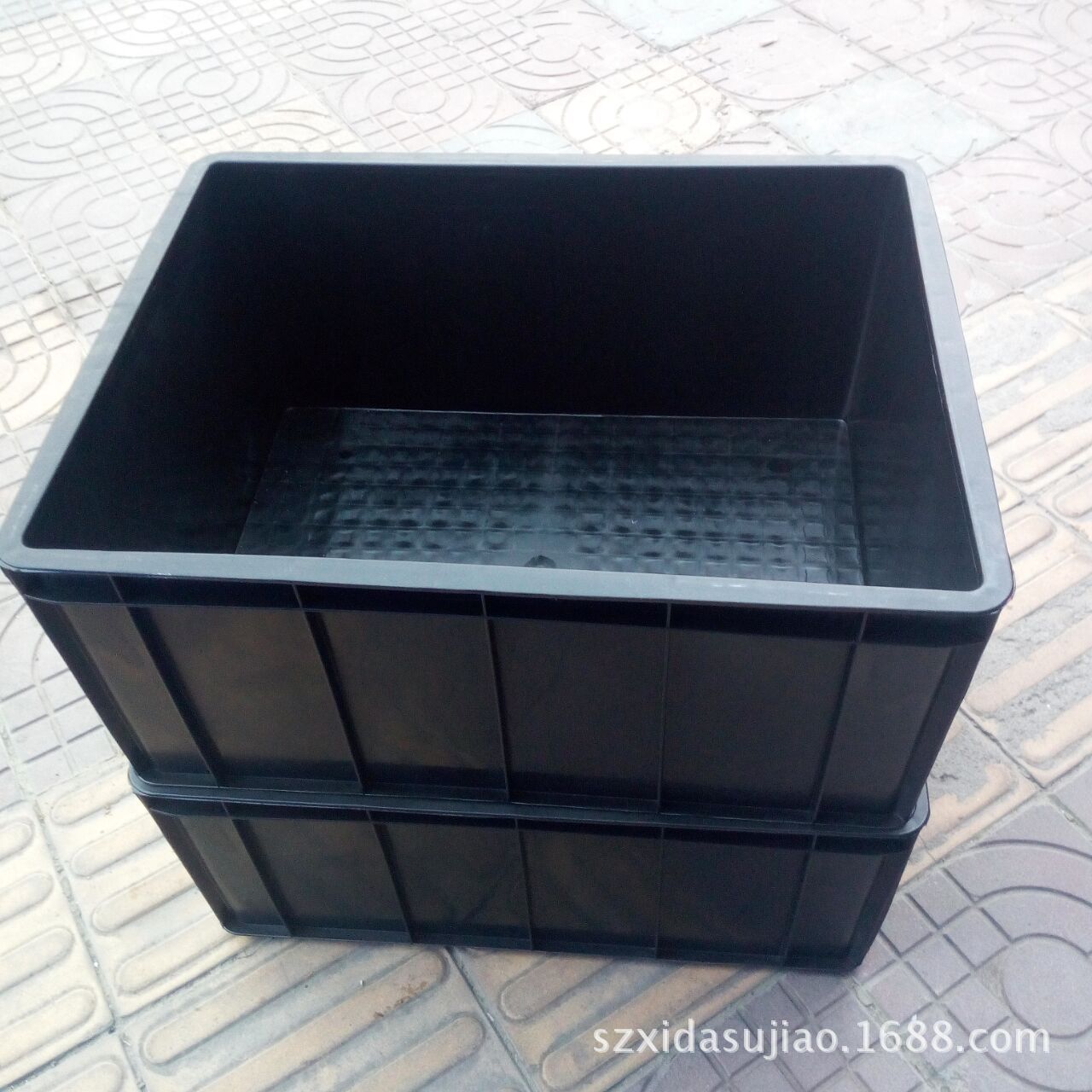 厂家供应电子厂防静电大号黑色胶箱塑料周转箱加厚电子物料箱