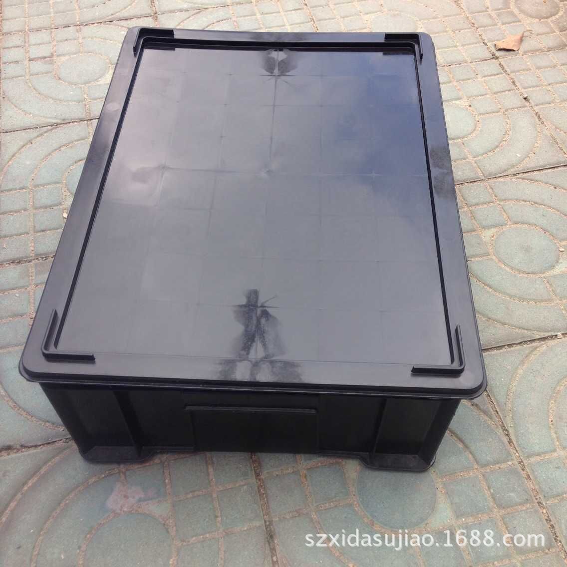 厂家供应 ESD塑料胶箱黑色防静电电子物料箱4号塑料周转箱