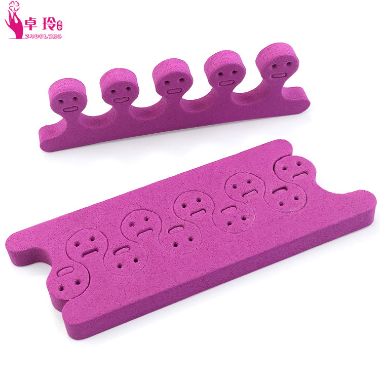 Separador de dedo directo de fábrica de dibujos animados EVA dedo del pie dedo separador cara sonriente dedo algodón precio bajo en stock