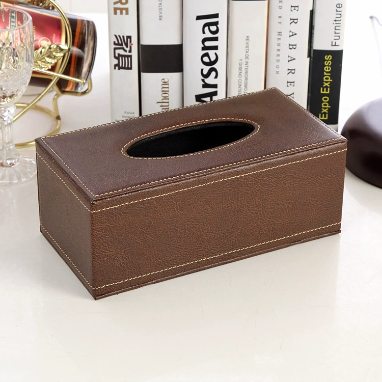 Коробка для салфеток из ПУ-кожи с древесной рамой, крупная и средняя (24×12×9.5 / 20×12×9.5 см), декоративная подставка для салфеток