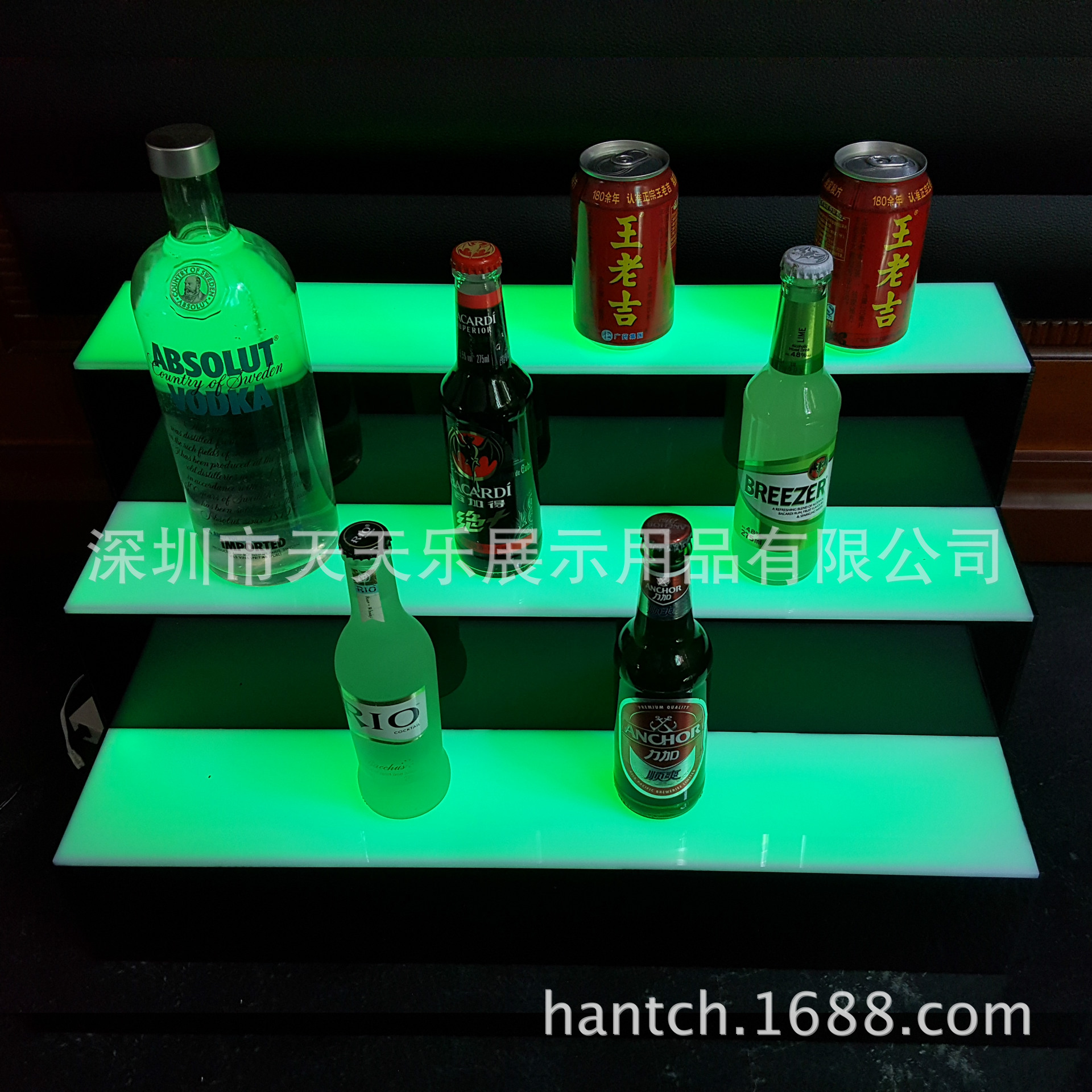 3层发光陈列架酒吧存酒酒展架七彩发光酒架 夜场酒展架 充电酒架