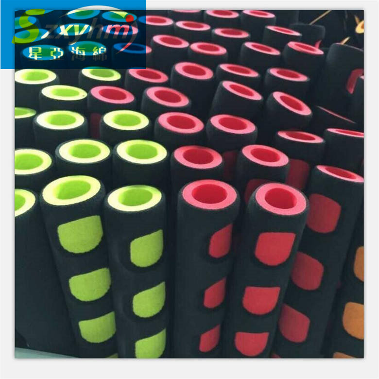 款式多样粉色手把套 指纹空心套 运动器械手柄防护海绵套管直销