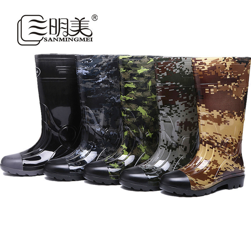 Sanmingmei Men's Rain Boots High-Top Waterproof Non-Slip Wear-Resistant Fashionable Long Water Shoes 1621 Lightweight Trendy Sanmingmei Men's Rain Boots High-Top Waterproof Non-Slip Wear-Resistant Fashionable Long Water Shoes 1621 Lightweight Trendy