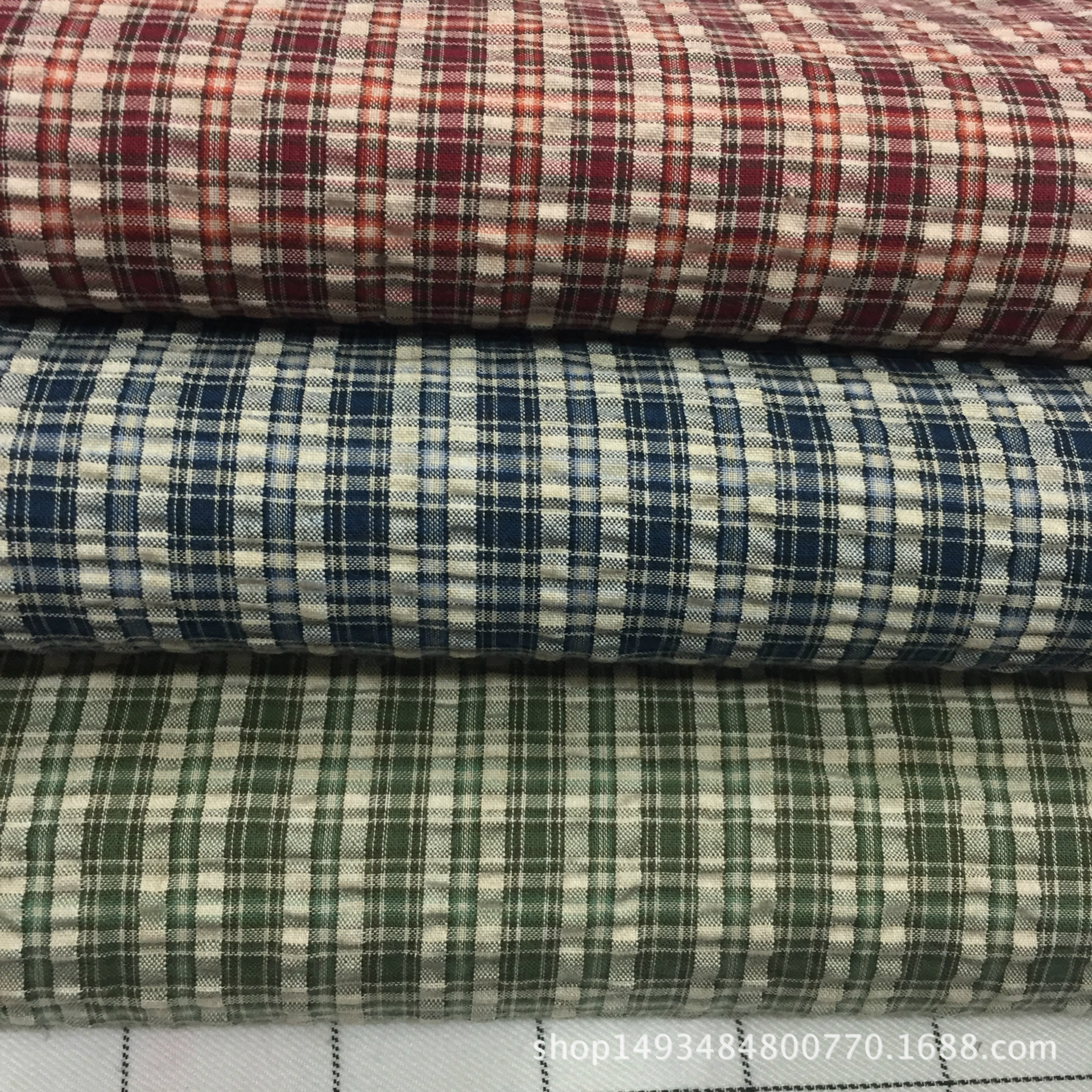 色织格子泡泡格32支小格子泡泡格8070规格 衬衫面料