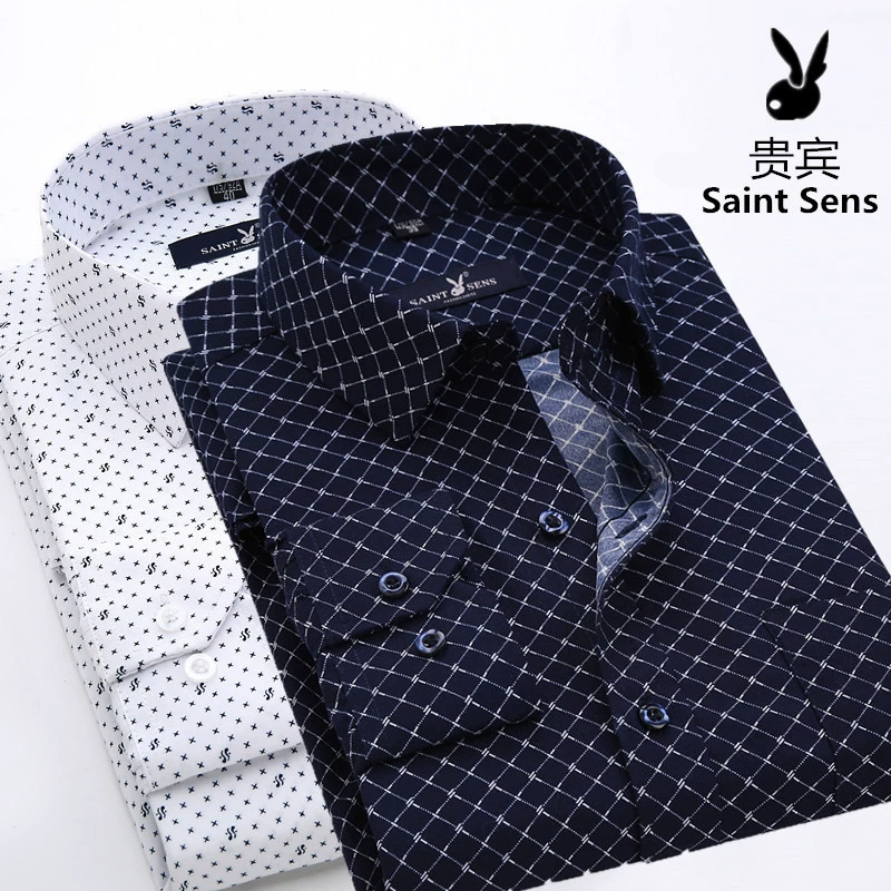 Shirt, for middle-aged man, floral print, Korean style