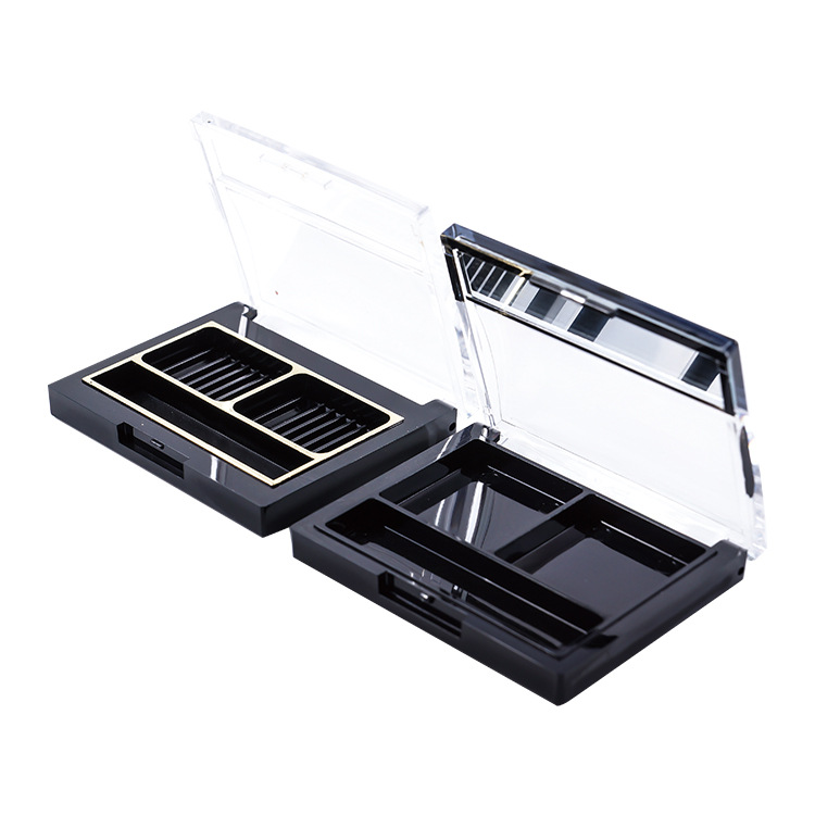 立亿信眼影盒包材DIY空眼影盒 眼影盒包材长方型2格带笔槽