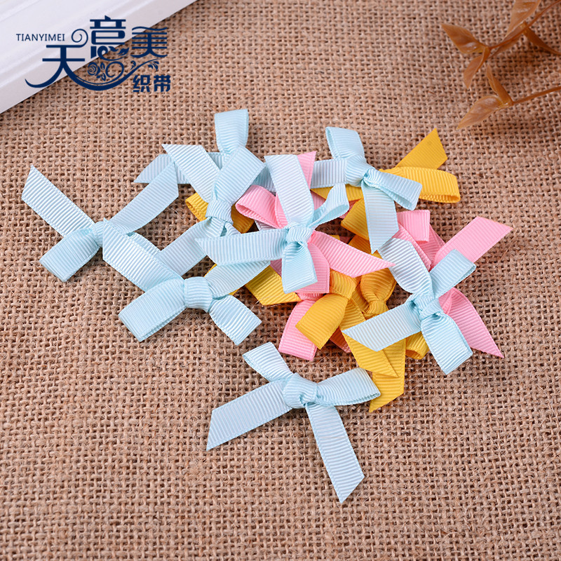 1cm costilla cinta arco DIY accesorios hechos a mano ropa de arco hilo decorativo Cinta pequeña flor