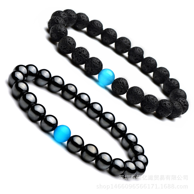 Blue Opal distance couple bracelet volcanic stone friendship bracelet cross-border exclusive for Amazon jewelry recommend