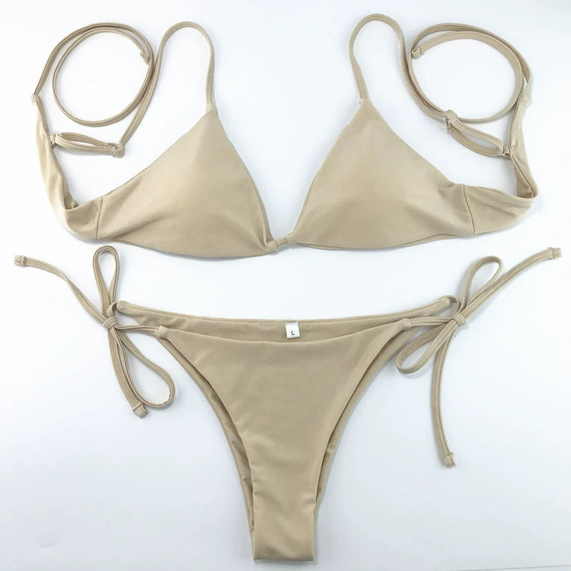 Купальник «sexy belt», треугольный топ с завязками и трусики на шнурках, размеры XS–L, разные цвета