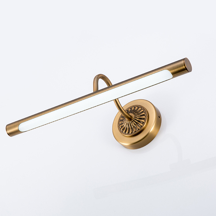 Brown European-Style Mirror Front Light Wall Lamp for Bathroom, Study, and Toilet