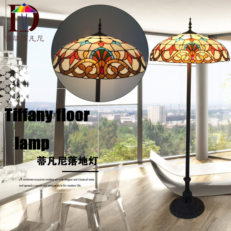 Foreign trade export lighting wholesale Tiffany Baroque European lobby Club Hotel Project floor lamp promotion