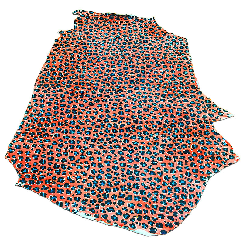 服装箱包鞋靴皮料豹纹三色彩印牛毛皮马毛皮头层真皮