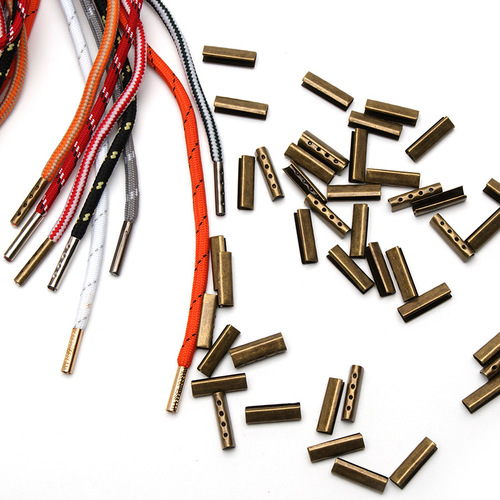 4*20mm shoelace flat head copper head trousers rope metal rope head cap rope metal tail clip metal rope buckle metal bell 