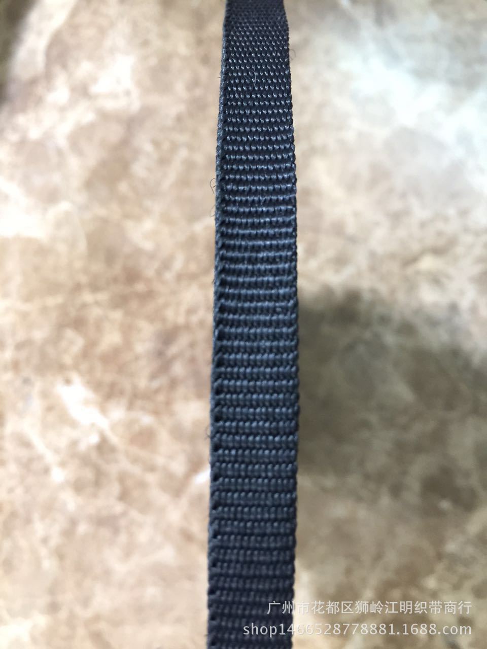 厂家供应1cmPP密纹拉链头拉尾织带书包小织带0.8mm黑色丙纶织带