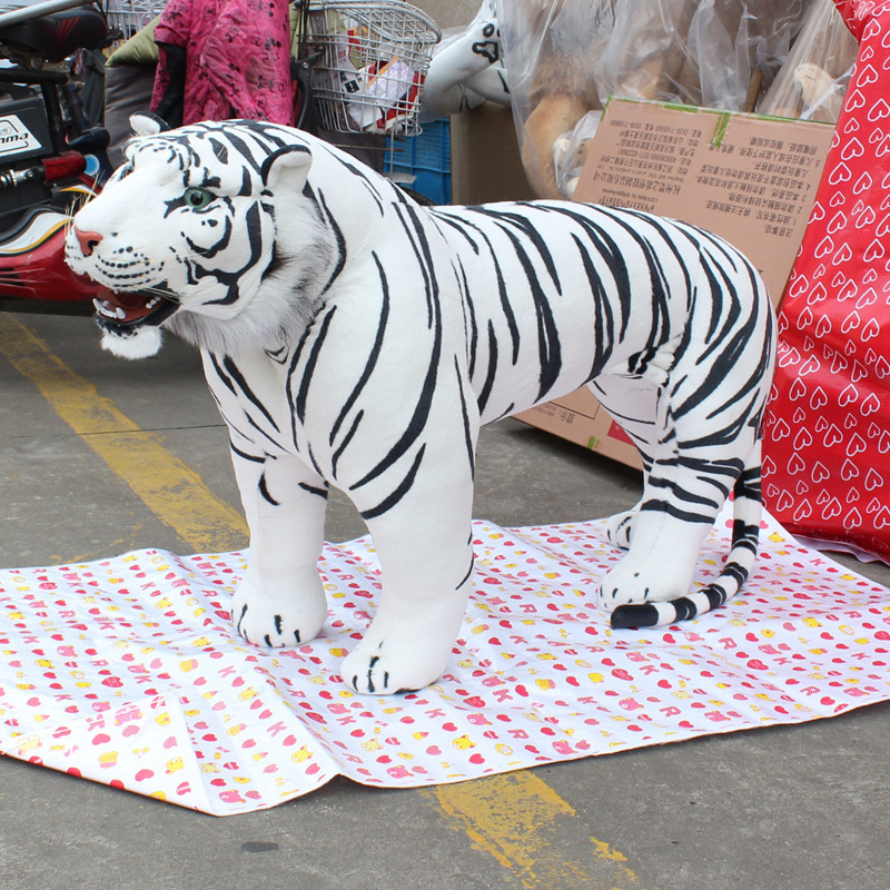 Wholesale anti-real station Tiger plush toy Siberian Tiger large animal photography props scene layout doll