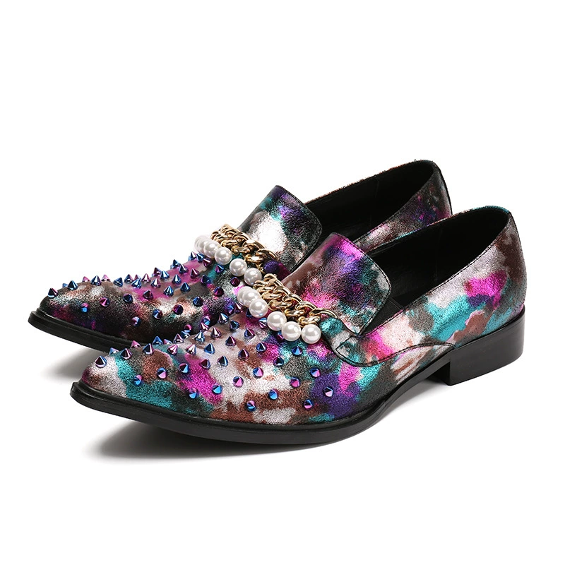 2017 летняя новая мужская обувь европейские туфли из воловьей кожи в горох, индивидуальная Корейская Повседневная Осенняя брендовая кожаная обувь из натуральной кожи