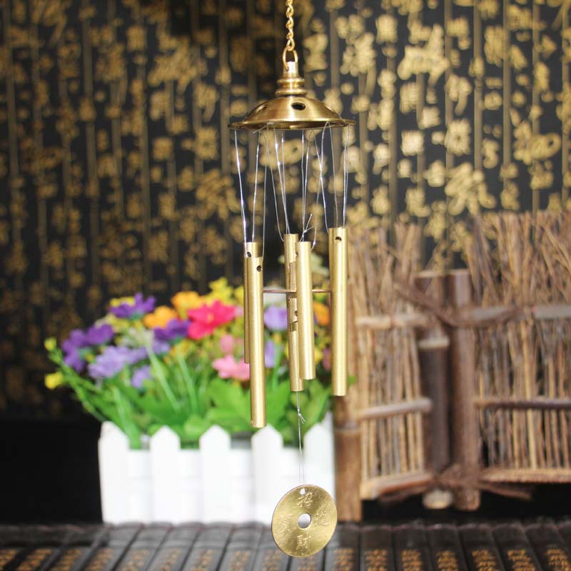 厂家批发纯铜六管风铃风水铃铛家居风水吉祥挂件风水用品|ru