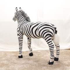 Wholesale simulation station version zebra plush toy photography props home furnishings one generation release doll horse doll