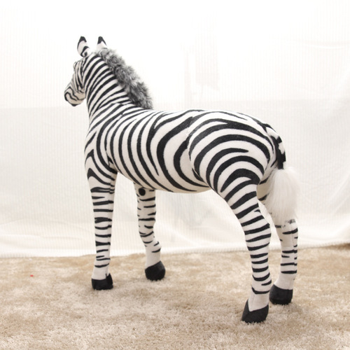 Wholesale simulation station version zebra plush toy photography props home furnishings one generation release doll horse doll