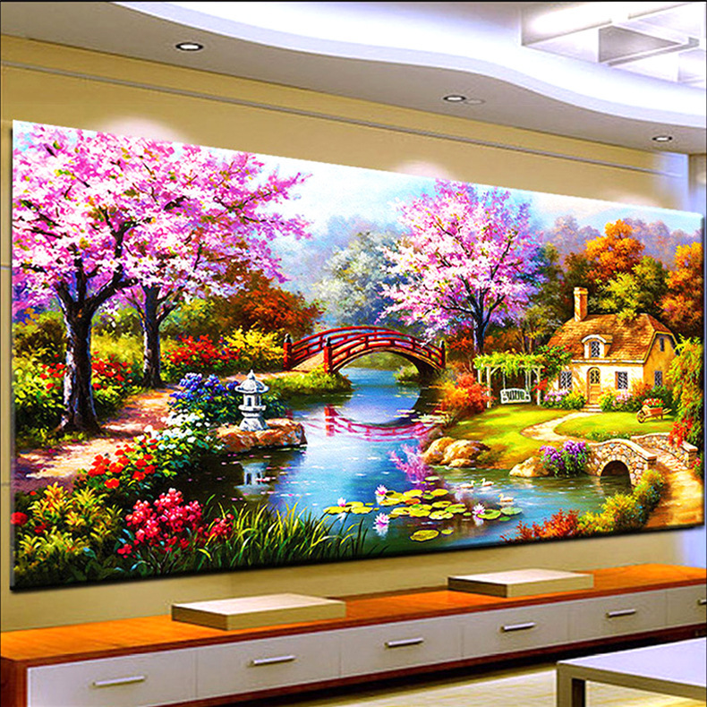 Full diamond living room large dream home diamond show cross stitch point diamond brick painting set a generation of manufacturers batch