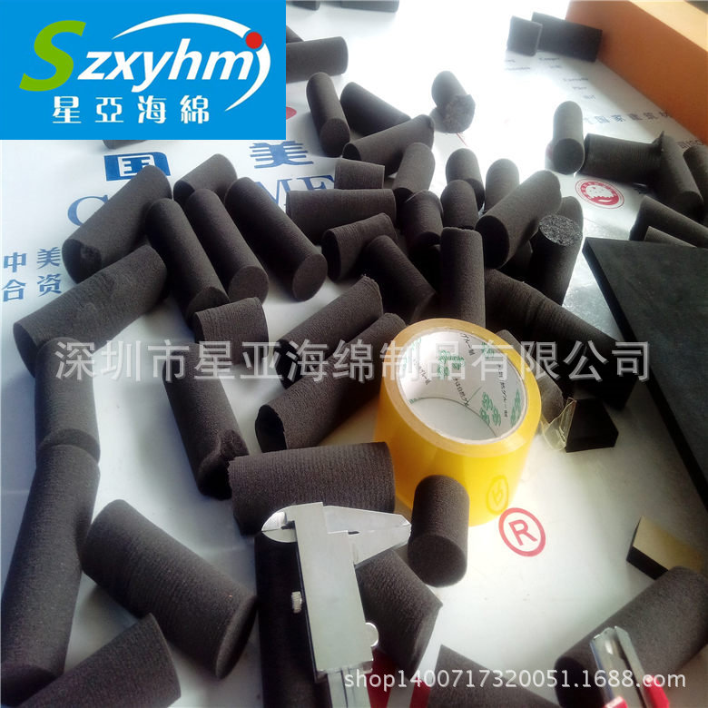 海绵厂家生产 过滤吸水绵粗孔黑色海棉柱 打孔海绵柱